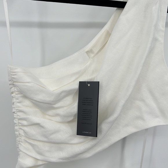 SIR. Clemence One Shoulder Midi Dress in Ivory 0 \ XS - Picture 8 of 10